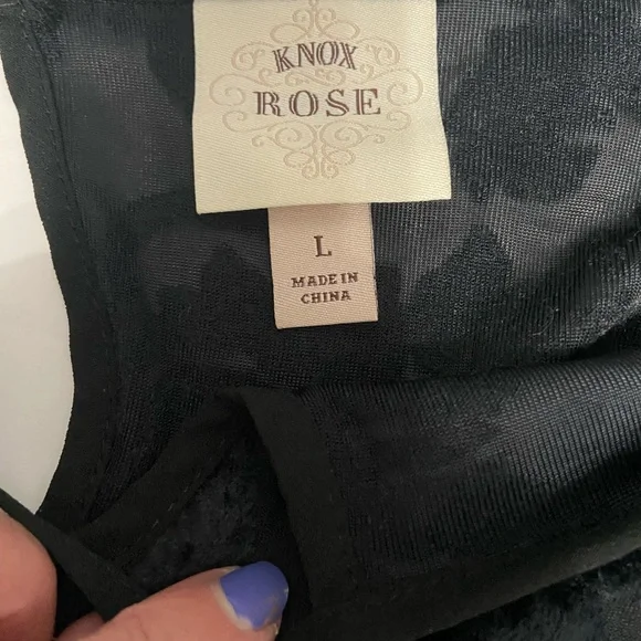 Velvet Burn Out Black/Blue Chiffon Tiered Midi Dress W/Slip Sheer Oversized L - Picture 8 of 17